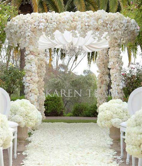 Indoor Wedding Ceremony Arch Decorations With Flowers