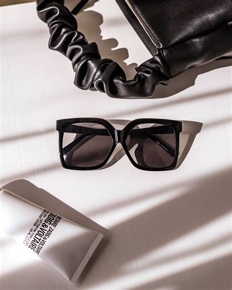 Ava Black Oversized Silhouette Sunglasses Black
