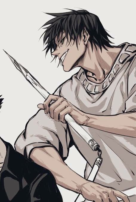 Two Anime Characters One Holding A Knife And The Other Looking At