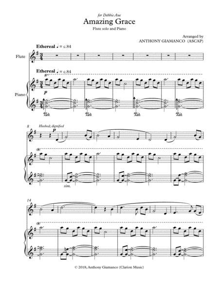 Amazing Grace Flute Solo And Piano Score Parts By Digital Sheet