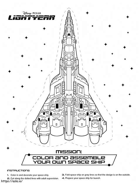 Lightyear Space Ship Coloring Page