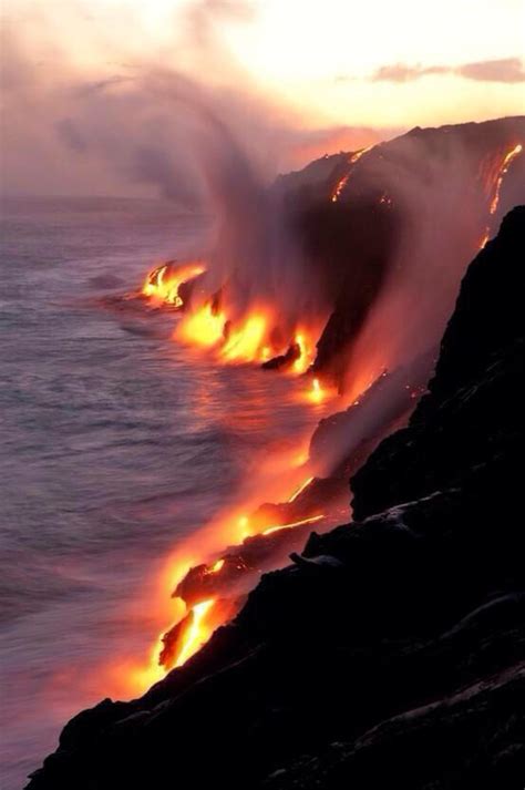 Lava Hitting Water Wonders Of The World Beautiful Nature Places To See