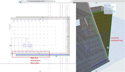 Trimmed Wall Not Showing Correctly In Floor Plan Graphisoft Community