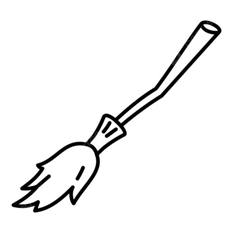 Broom Clipart Vector Broom Icon Outline Vector Thin Broomstick On