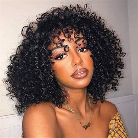Aisi Hair Afro Kinky Curly Fully Wigs Shoulder Length Synthetic Wigs
