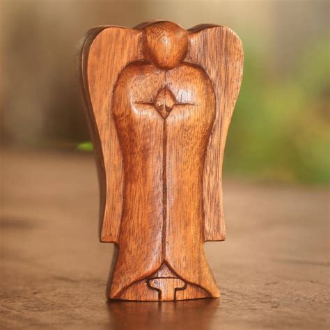 Unicef Market Handmade Suar Wood Angel Puzzle Box From Bali Angelic