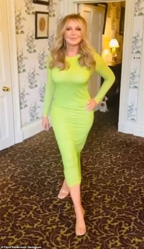Carol Vorderman Slips Her Hourglass Physique Into A Tight Green