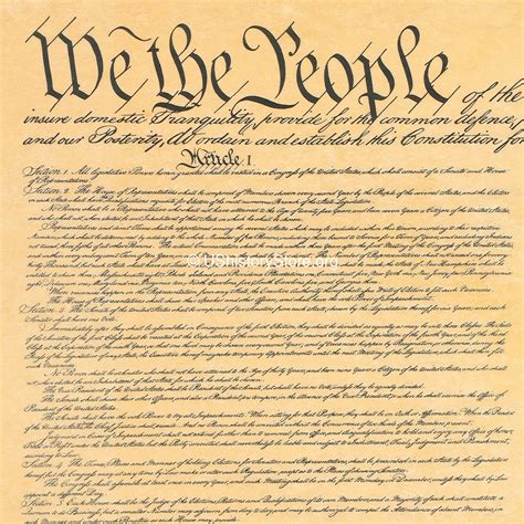 Constitution Of The United States 1787 12 X 18 Parchment Poster