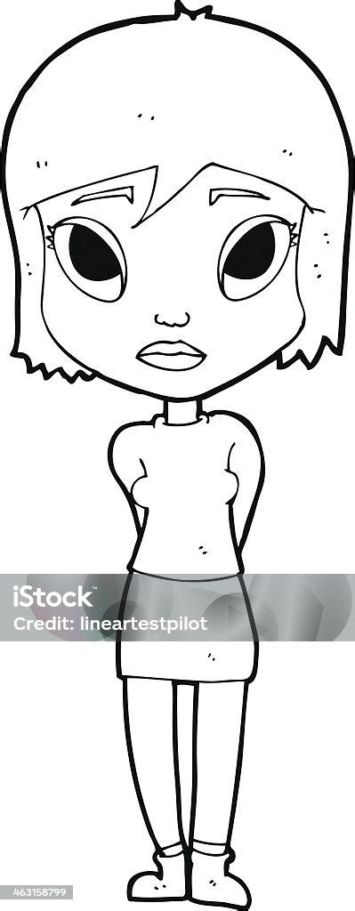 Cartoon Shy Girl Stock Illustration Download Image Now Adult