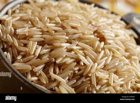 Raw Uncooked Brown Basmati Rice Stock Photo Alamy