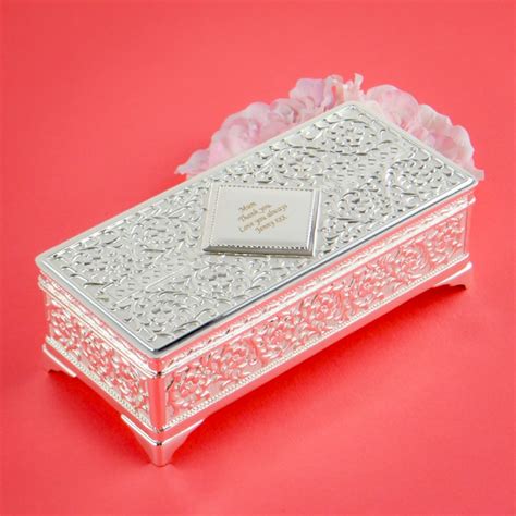 Antique Style Personalised Silver Plated Jewellery Box Fmag