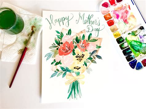 Happy Mothers Day Printable Card In Floral Watercolor