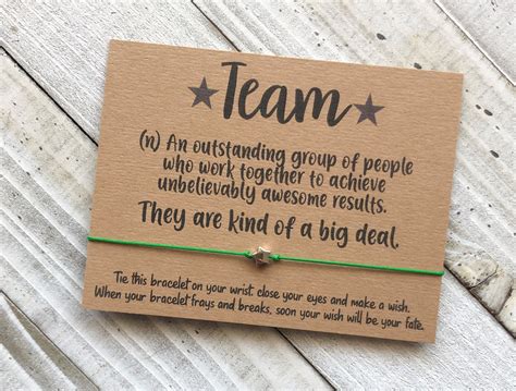 Team Wish Bracelet Team T Team Definition Office Co Workers Etsy