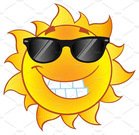 Smiling Summer Sun Character ~ Illustrations ~ Creative Market