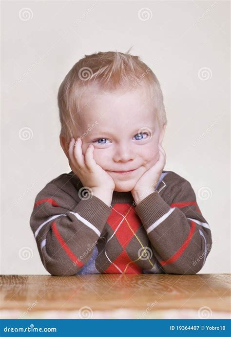 Cute Little Boy Portrait With Bored Expression Stock Image Image Of