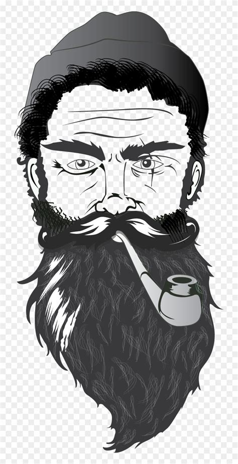 Beard Drawing Pen Beard Man Logo Png Transparent Png 739x1557