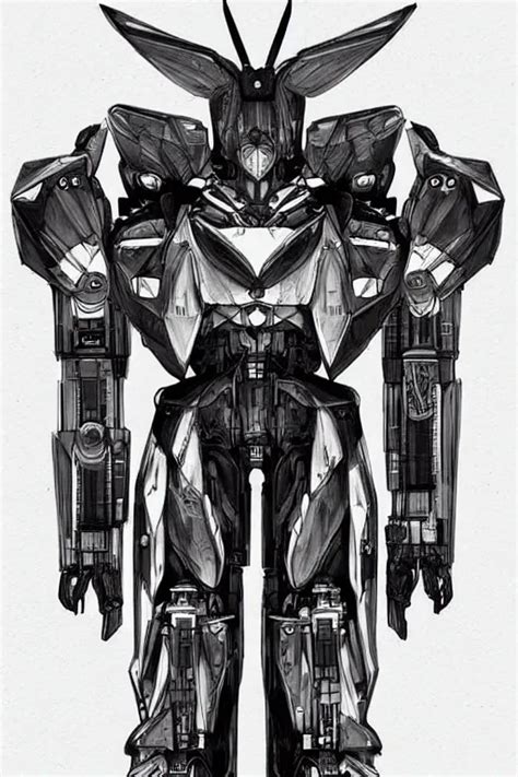 Very Symmetrical Full Body Illustrations Of Mecha Stable Diffusion