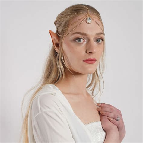 woman elven ears made from latex