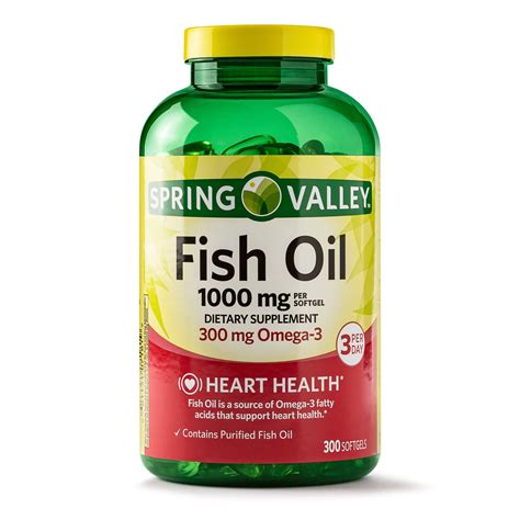 Spring Valley Fish Oil Omega 3 For Heart Health Softgels 1000 Mg 300