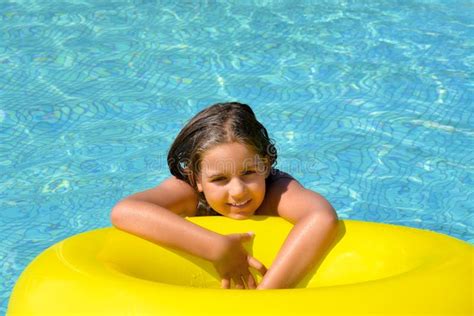 Real Adorable Girl Relaxing In Swimming Pool Stock Image Image Of Floating Cuba 119477785