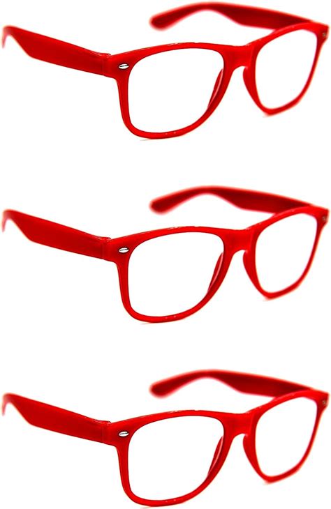3 pairs classic retro oversized style reading glasses in 30 colour designs tn49 bright red 2