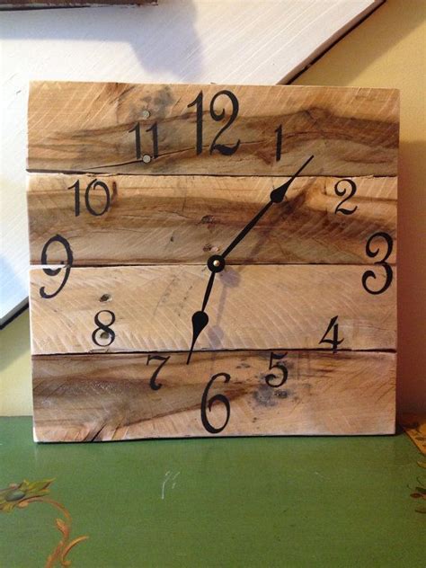 Rustic Square Pallet Clock Made From Reclaimed Wood Clock Pallet