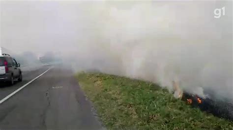 Incêndio em mata às margens da Rodovia Dutra em São José dos Campos