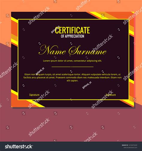 Cool Certificate Appreciation Template Design Stock Vector Royalty