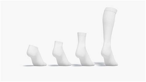 Artstation White Single Socks On Tiptoe Different Shapes Fabric Sox