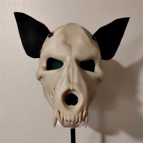 Skull Dog Mask Movable Articulated Jaw Etsy
