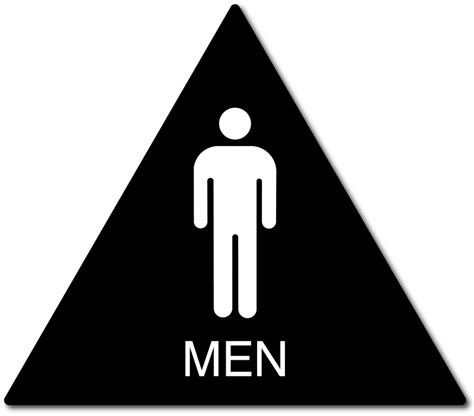 Men Only Bathroom Door Sign With Male Gender Symbol And Text Ada Sign