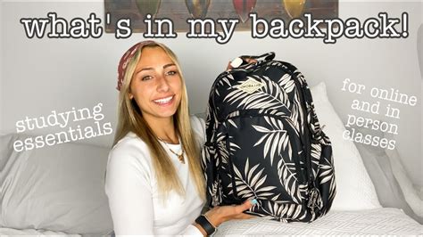 Whats In My Backpack 2020 College Youtube