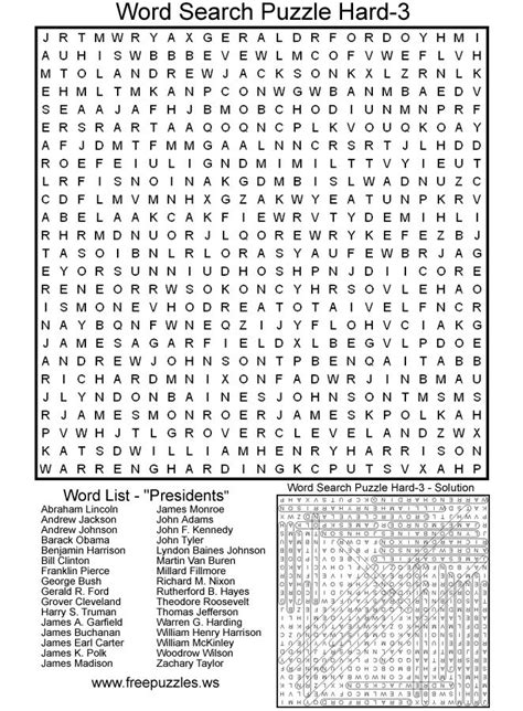 Printable Word Searches Adults Hard