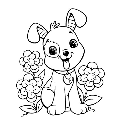 Schattige Puppy Kleurplaat kleurplaten van dieren