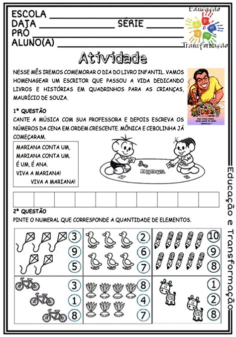 Matemática Atividade De Matemática Para Educação Infantil Atividades