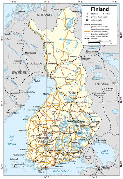 Large Map Of Finland With Cities Finland Large Map With Cities