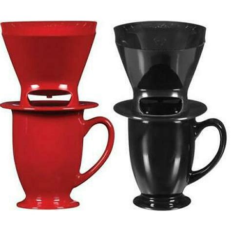 2pk Melitta 64012 1 Cup Pour Over Coffee Brewer With Mug Assorted
