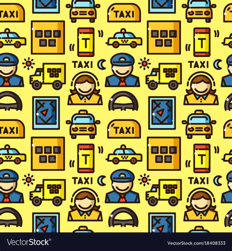 Taxi Seamless Pattern Royalty Free Vector Image