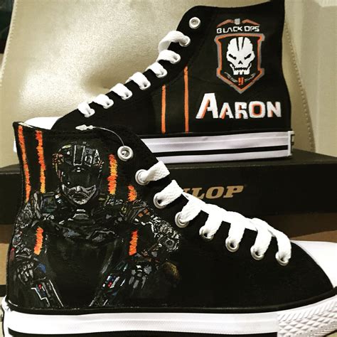 Call Of Duty Black Ops Hand Painted Hi Top Shoes