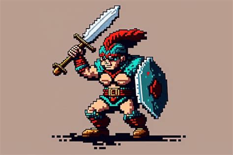 Premium Ai Image Pixel Art Warrior Character For Rpg Game Character