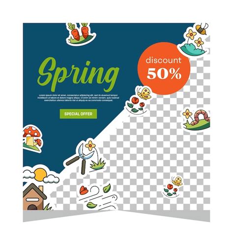 Premium Vector Spring Instagram Post Template Design