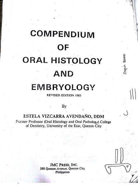 Compendium Of Oral Histology And Embryology Pdf Dentistry Wellness