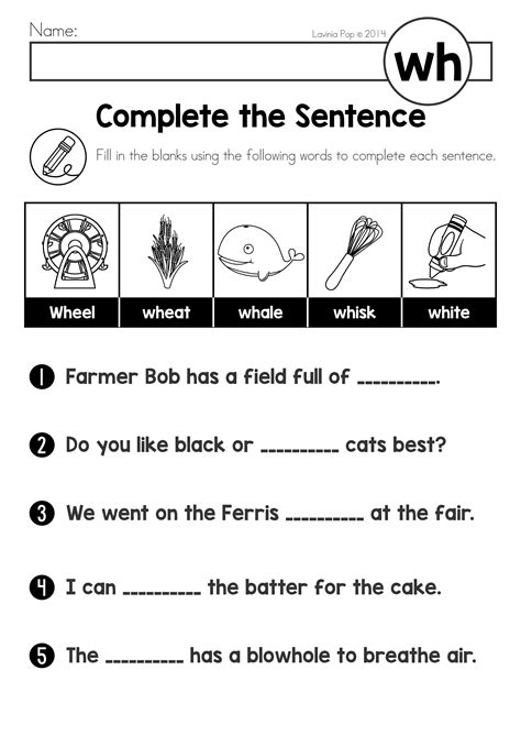 Wh Digraph Worksheets