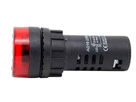22mm 12v Dc Red Led Flashing Buzzer Pilot Panel Indicator Light In