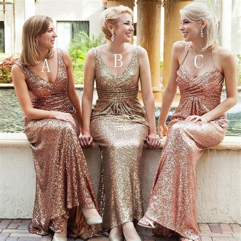 Popular Sequin Mismatched Mermaid Cheap Long Wedding Party Bridesmaid Wish Gown