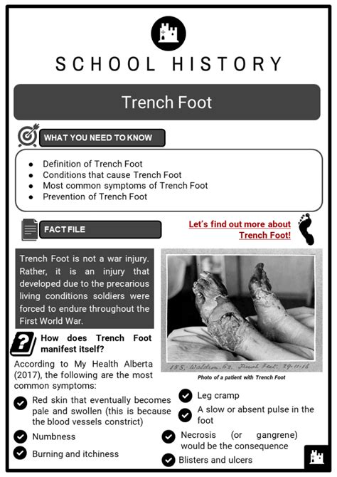 Trench Foot Facts Worksheets Overview Prevention And Outbreak In Wwi
