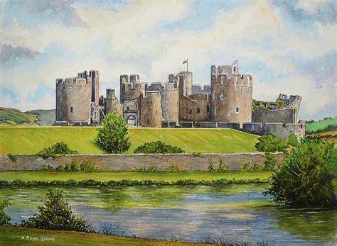 Caerphilly Castle Painting By Andrew Read Fine Art America