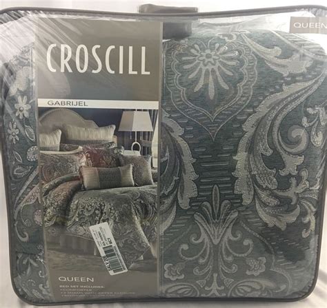 Croscill Bedding Gabrijel 4 Pc Queen Comforter Set Slate Blue H293 For
