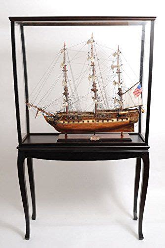 Xl Wood Tall Ship Model Boat Display Case Cabinet Stand Legs Dark