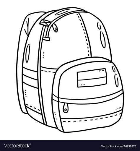 School Bag Isolated Coloring Page For Kids Vector Image